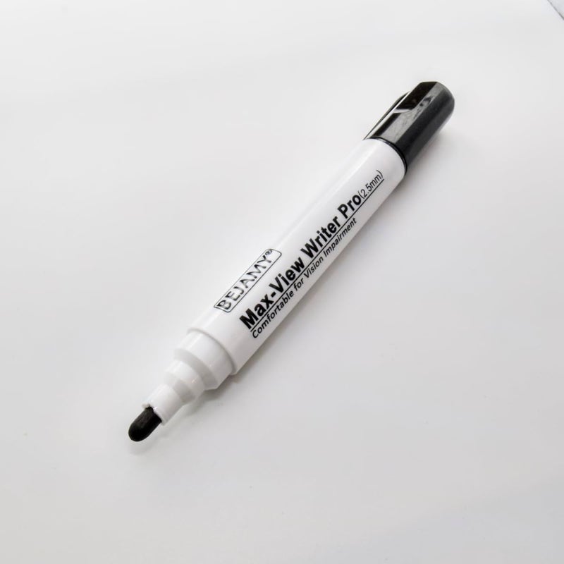 Bejamy (Bullet Tip-2.5mm, PACK of 6 Black, Water-Based ink) Max-View Writer Pro Bold Writing Pen, Low Vision Assistive Writing Tool for Visual Impairment,Odorless,Non-Toxic,No Oil,Alcohol Free - Image 5